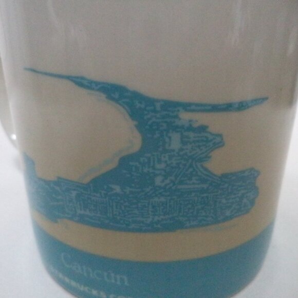 Starbucks Cancun Mexico Vintage Mug Cup Micro Dish beach palm trees - Picture 6 of 11
